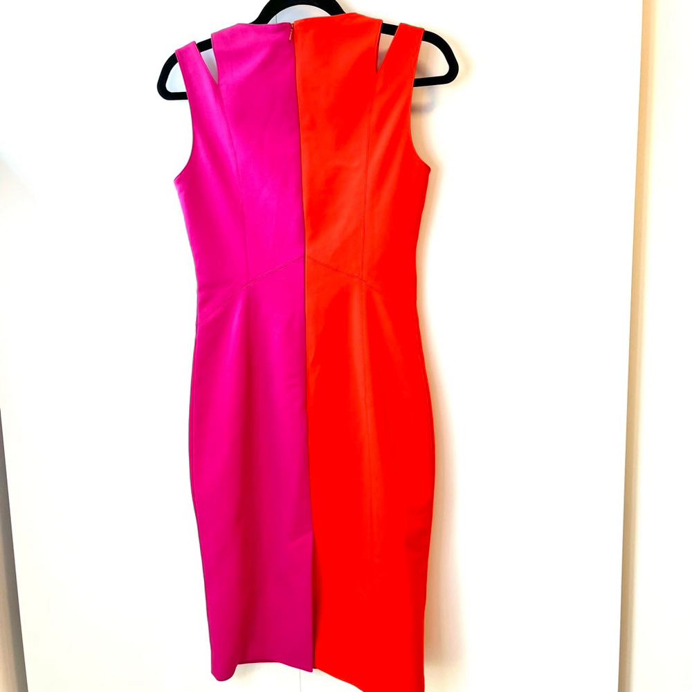 Karen Millen Red and Pink Midi Dress - Picture 5 of 16